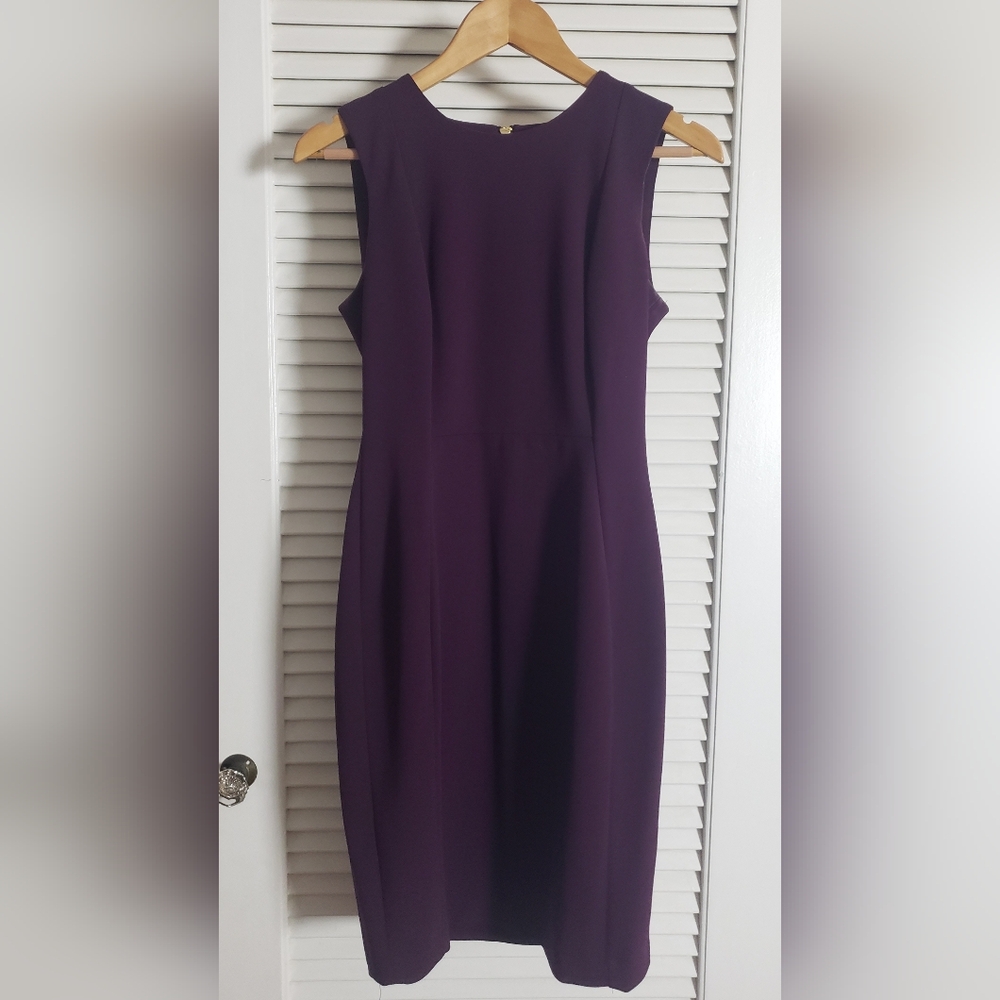 Calvin Klein Deep Burgundy Purple Midi Dress